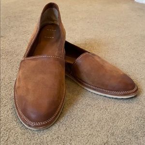Frye slip on leather flat